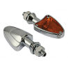CLIGNOTANTS TÊTE DE REQUIN, ALLIAGE USINÉ CNC, VERRE AMBRE, MARQUAGE E
