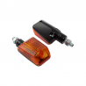 CLIGNOTANTS MINI COURTS NOIRS, VERRE AMBRE