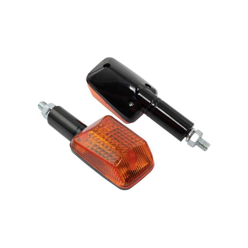 MINI CLIGNOTANTS LONGS, NOIR, VERRE AMBRE