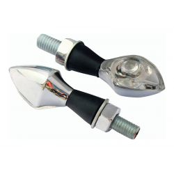 LED INDICATORS PAIR CHROME