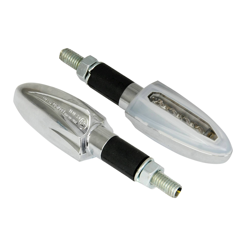 LED RUNNER TWO INDICATORS CHROME BODY FROSTED WHITE LENS