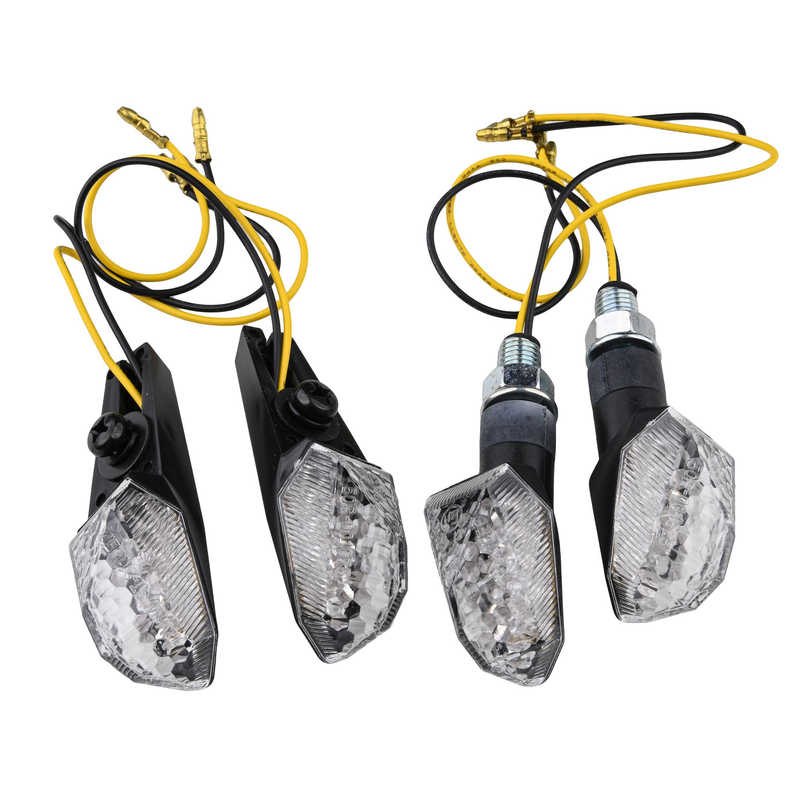 LED APEX INDICATOR KIT INCLUDES 10MM FRONT AND REAR PLATE INDS SHORT BLACK