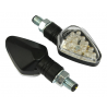 CLIGNOTANTS À LED LOSANGE, LONGS, NOIR, VERRE TRANSPARENT, MARQUAGE E