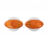 CLIGNOTANTS DE CARÉNAGE PETITS OVALES, VERRE AMBRE, PAIRE