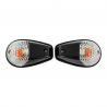 CLIGNOTANTS DE CARÉNAGE, ORIGINAL, MONTAGE ENCASTRÉ, CORPS NOIR, VERRE TRANSPARENT, AMPOULE ORANGE, 12 V 23 W