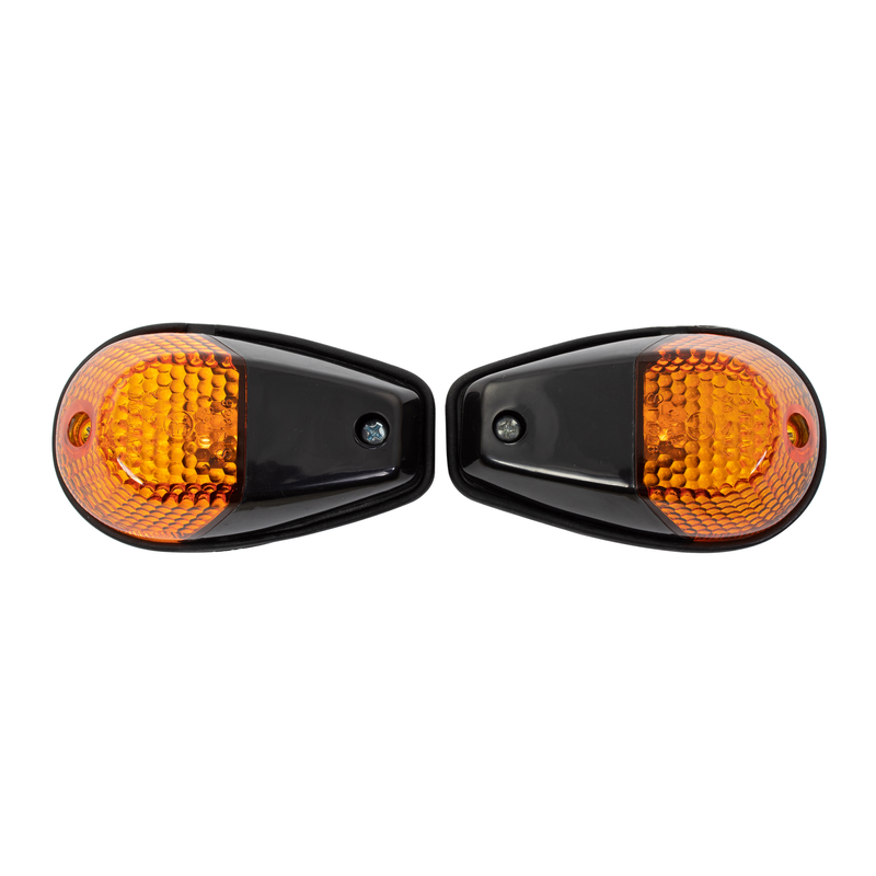 FAIRING INDICATORS ORIG FLUSH MOUNT BLAC BODY AMBER LENS 12V23W