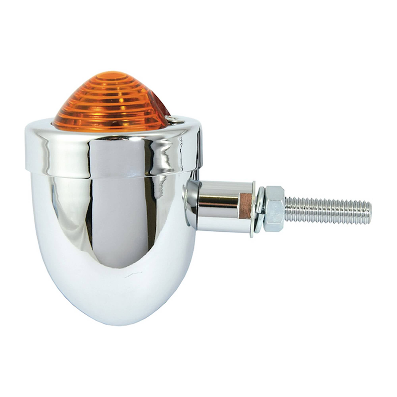 Clignotant type obus chrome tige 5cm