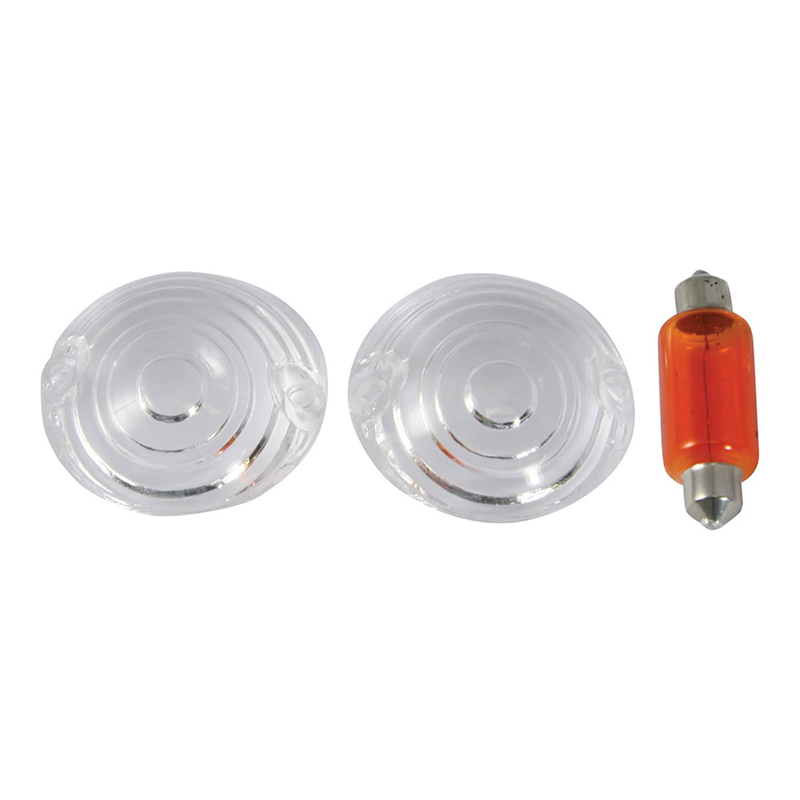 BOM / CUSTOM BULLSEYE CLEAR LENS CONVERSION KIT 25MM (2 CLEAR LENS / 1 AMBER BULB)