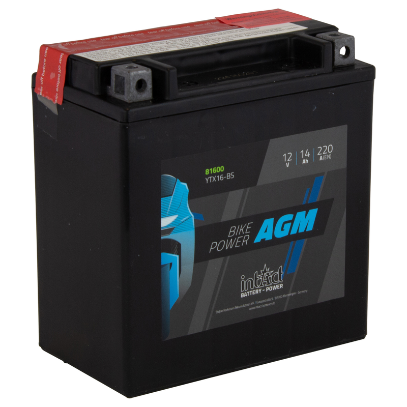 BATTERIE AGM INTACT BIKE POWER YTX16 BS