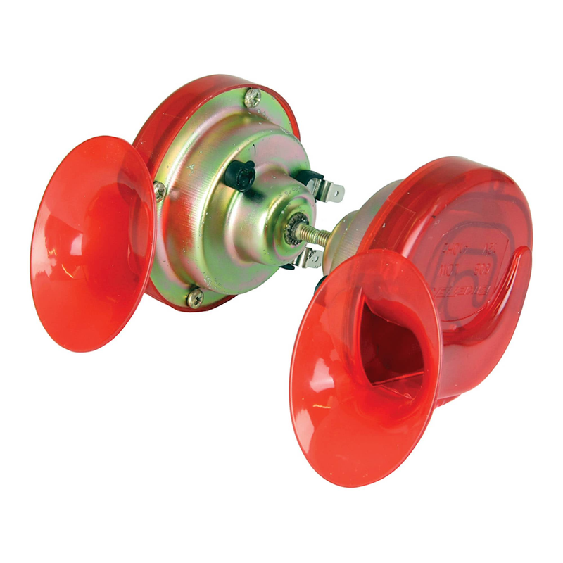 Klaxon double pack 12 V escargot rouge