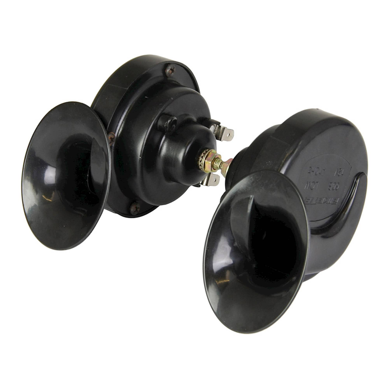Klaxon double pack 12 V escargot noir