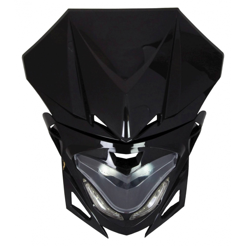 TRANSFORMER FAIRING HEADLIGHT BLACK (TWIN 12V20W MR11 / AMBER LED INDS)