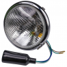 PHARE UNIVERSEL CUSTOM 5 3 4 CHROMÉ MONTAGE LATÉRAL FEUX DE ROUTE ET DE CROISEMENT GAUCHE RP35 12 V 3