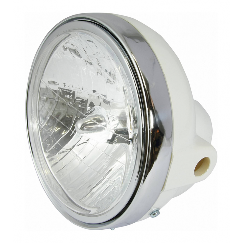 Phare rond blanc et chrome 17,8cm, 12V 35W