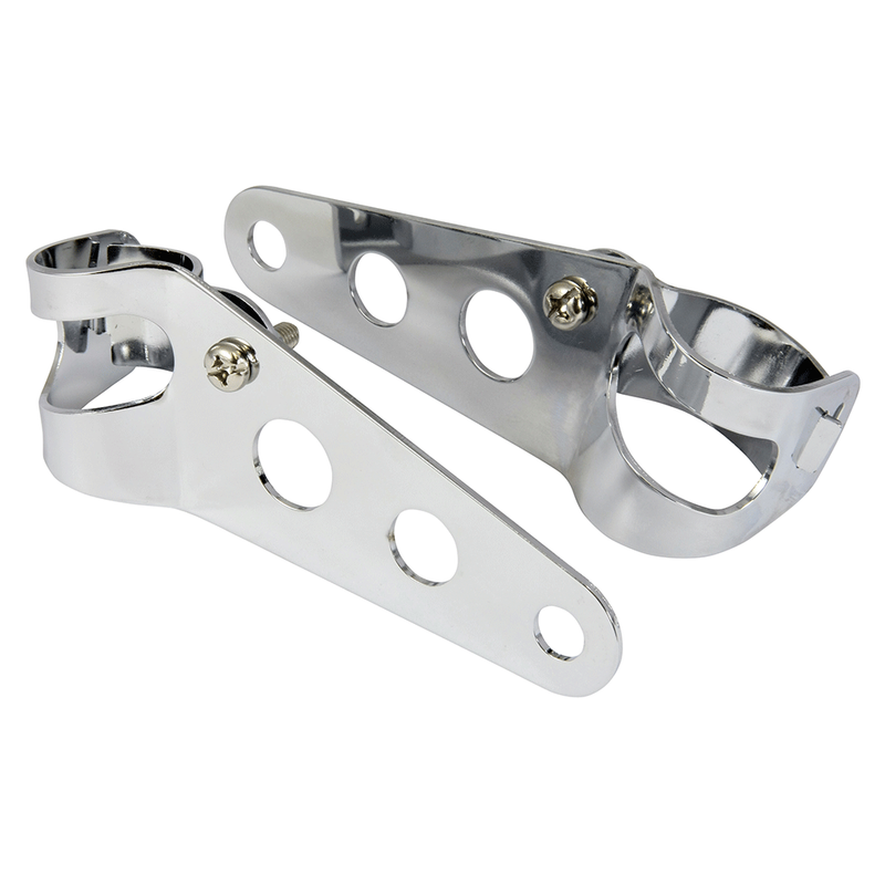 PAIRE DE SUPPORTS DE PHARE STANDARD 30 38 MM CHROMÉ