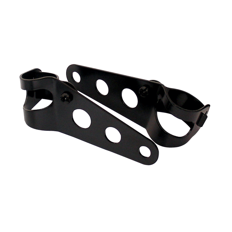 Patte support de phare noir, à fixation sur tube de diamètre 30-38mm