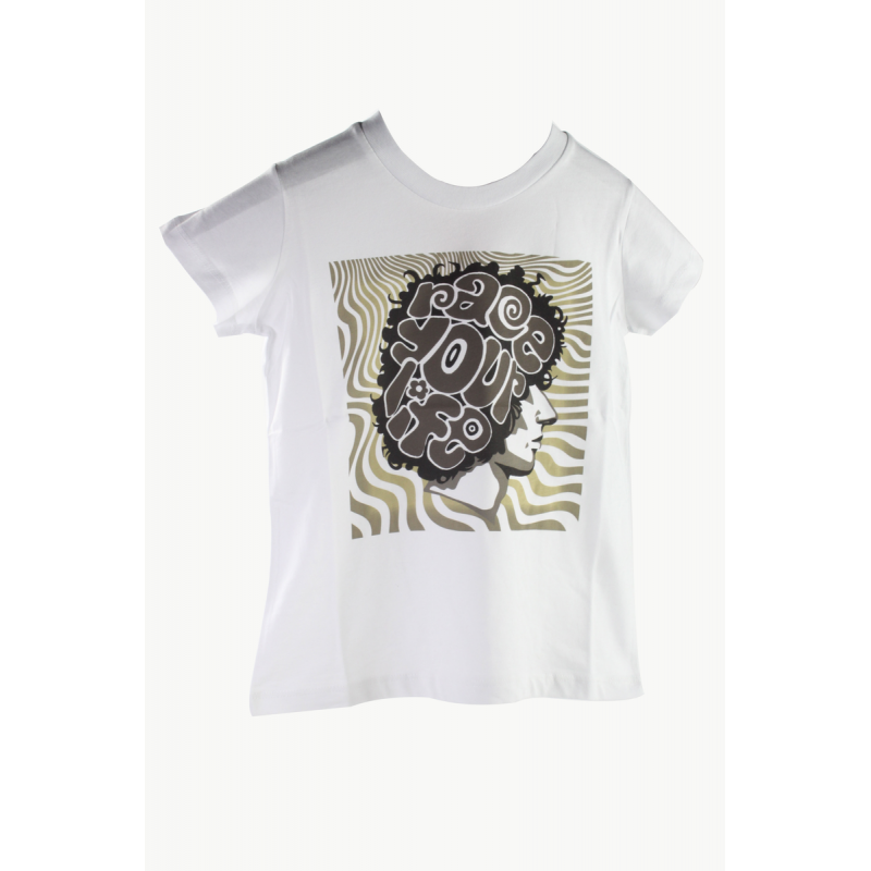KIDS T-SHIRT SIMONCELLI RACE YOUR LIFE WHITE 6/7 YEARS