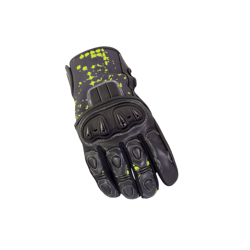 BIKEIT REVEL SUMMER SHORT GLOVE BLACK/NEON SMALL LEATHER/MAXDURA NF4132