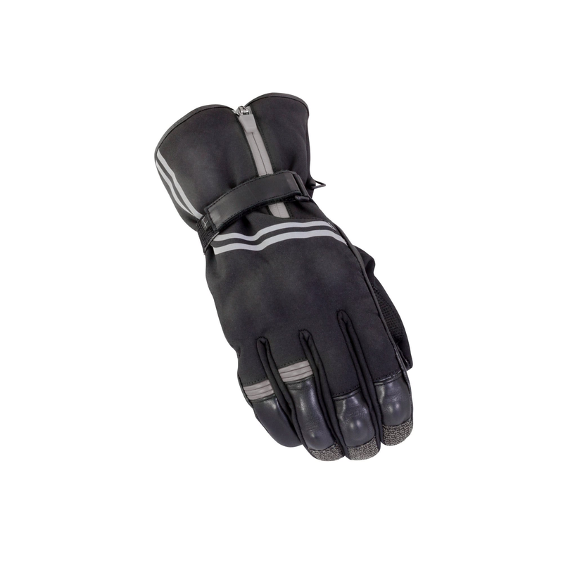 BIKEIT GUARDIAN WINTER ROAD GLOVE BLACK/GREY MEDIUM LEATHER/SOFT SHELL NF4007