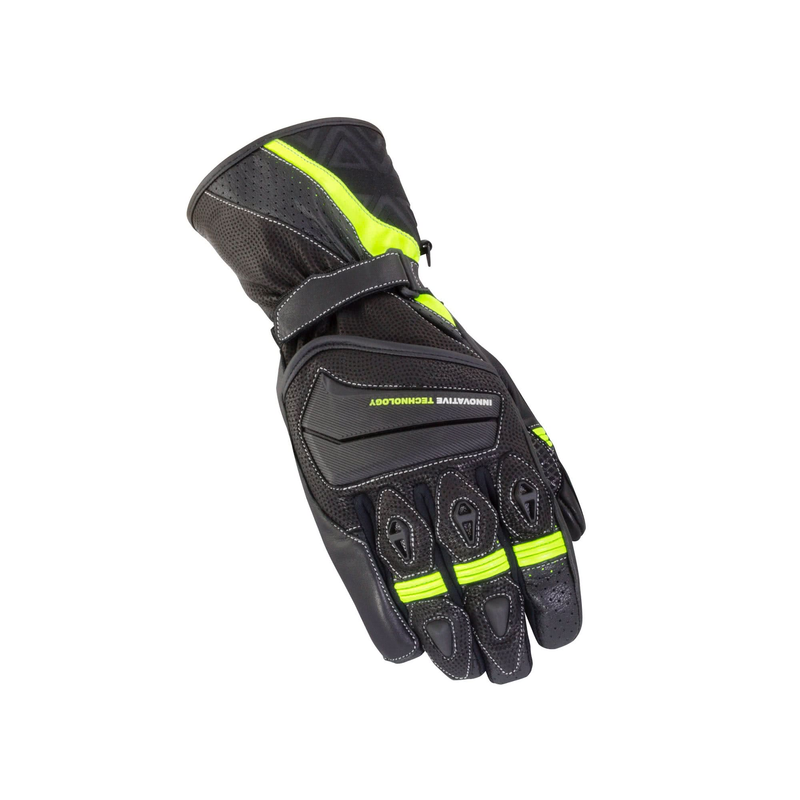 BIKEIT SPYDER SUMMER ROAD GLOVE BLACK/NEON 2XL LEATHER NF4104