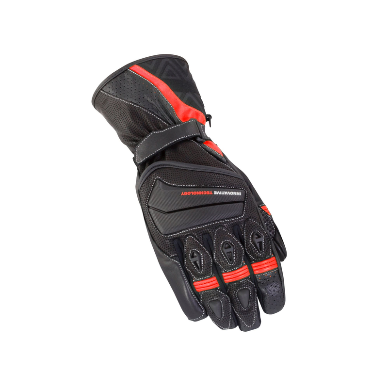 BIKEIT SPYDER SUMMER ROAD GLOVE BLACK/RED XL LEATHER NF4104