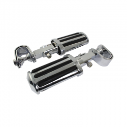 FOOTPEG UNIVERSAL RAIL CHROME WITH INLAYS (CLAMP FIT) JY-3530 Z-UL