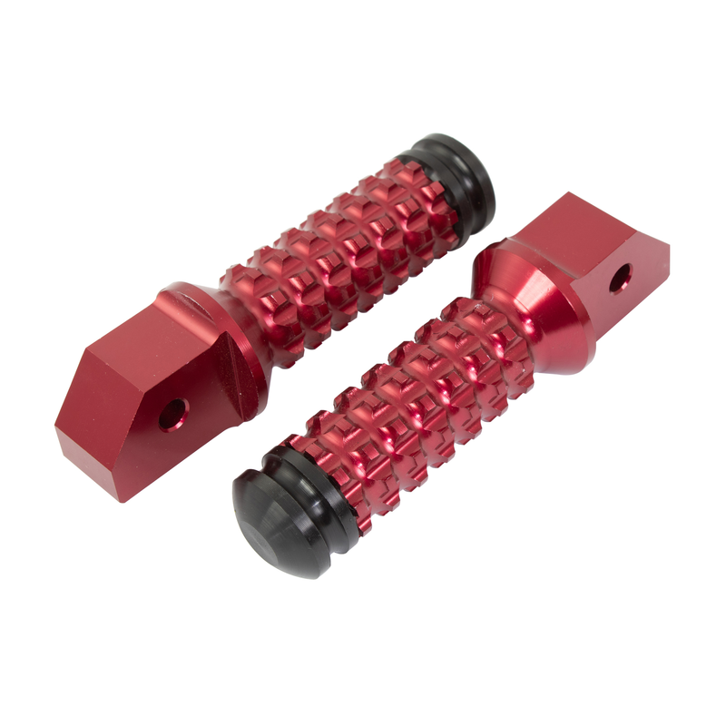 ALLY FOOT PEGS WITH SLIDER (PAIR) HONDA REAR RED HD11R