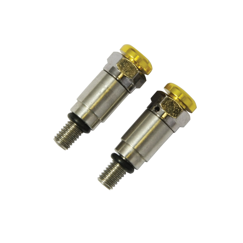 Purgeur d air de fourche M5 x 0,8, corps  acier inoxydable, tête dorée, compatible avec Showa Kayaba