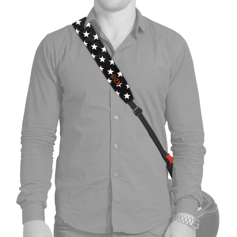 EZ GO HELMET STRAP WHITE STARS FOR MICROMETRIC BUCKLE  EZGOSTR