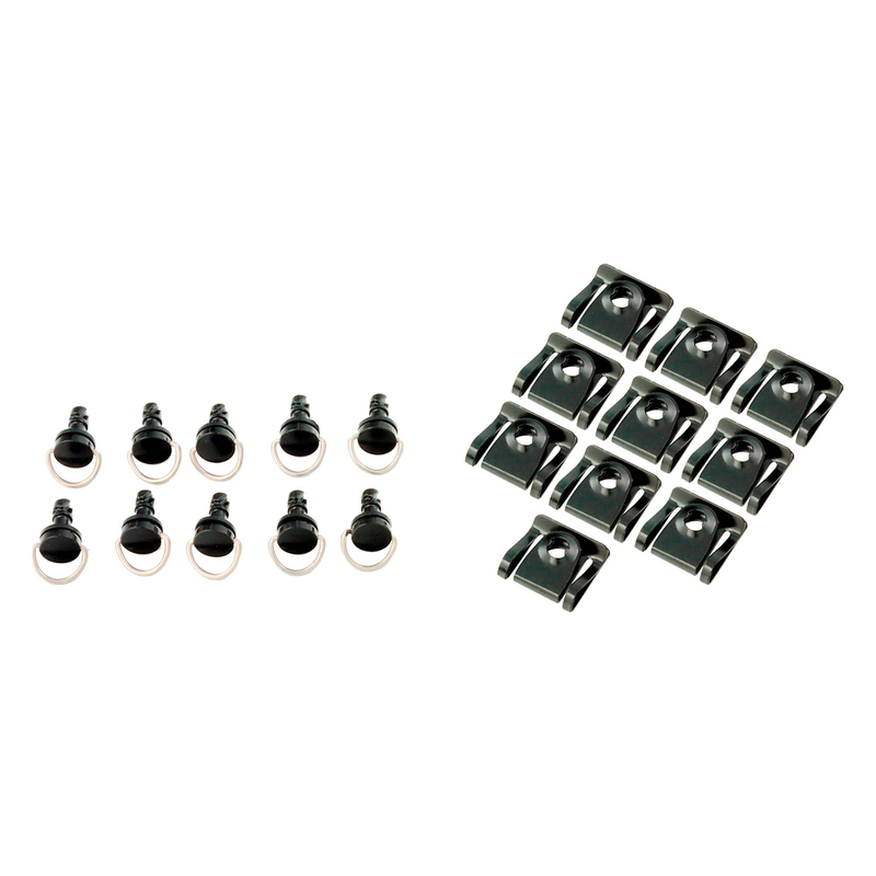 ATTACHES DE CARÉNAGE À DÉGAGEMENT RAPIDE NOIRES À ENCASTRER  19 MM   10 PIÈCES