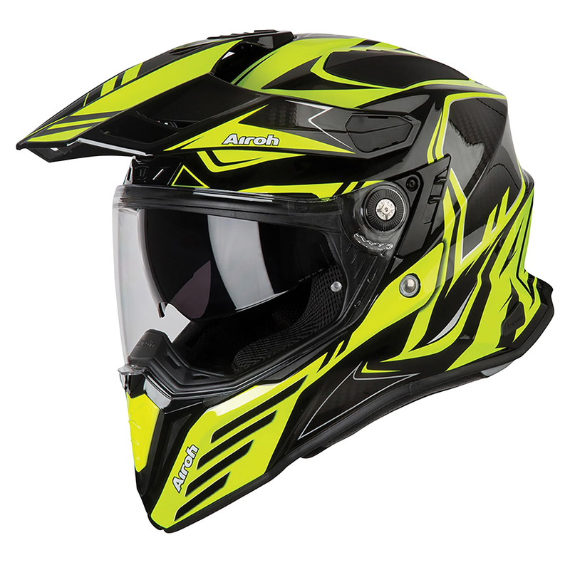 AIROH HELMET COMMANDER ADVENTURE - CARBON YELLOW GLOSS CMCA31 - S [ACU GOLD]