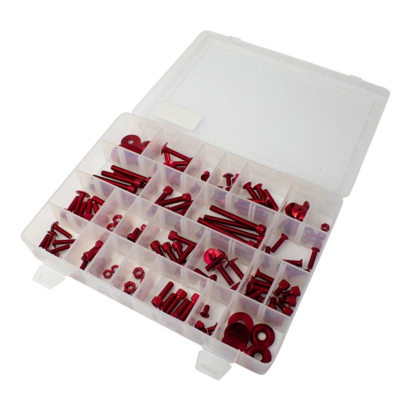 Jeu de vis universel (150 pièces) rouge