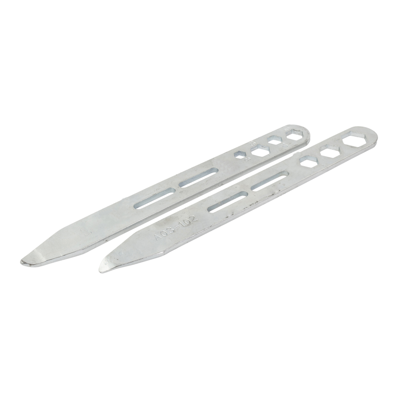 ENSEMBLE DE LEVIER DE PNEU 23 cm AVEC POIGNÉES DE CLÉ 8, 10, 12, 13, 14, 17 mm, PAIRE