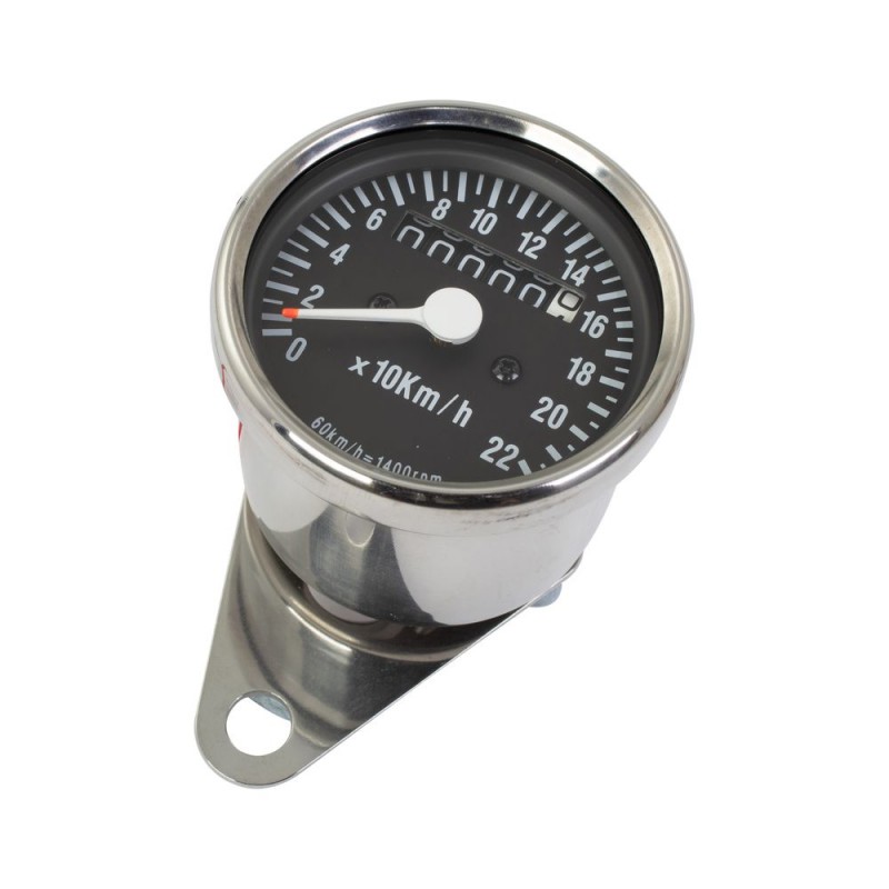 COMPTEUR DE VITESSE MINI CHROME KMH  POUR LE RESTE DE L EUROPE  60:1400 TR MIN