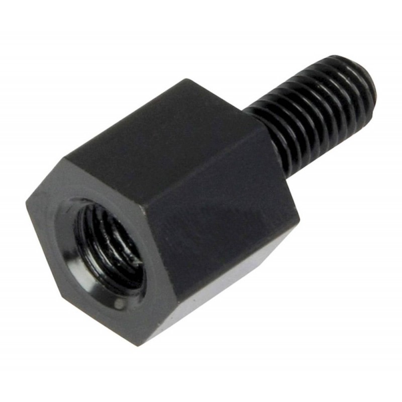 ADAPTATEUR DE RÉTROVISEUR NOIR CONVERTISSANT UN FILETAGE DE 10 MM EN FILETAGE DE 8 MM  1 pièce