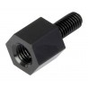 ADAPTATEUR DE RÉTROVISEUR NOIR CONVERTISSANT UN FILETAGE DE 10 MM EN FILETAGE DE 8 MM  1 pièce
