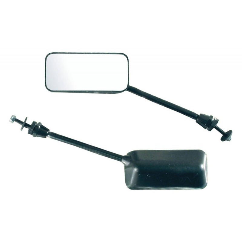PAIRE DE RÉTROVISEURS UNIVERSELS F1 NOIRS LONGS 110 MM