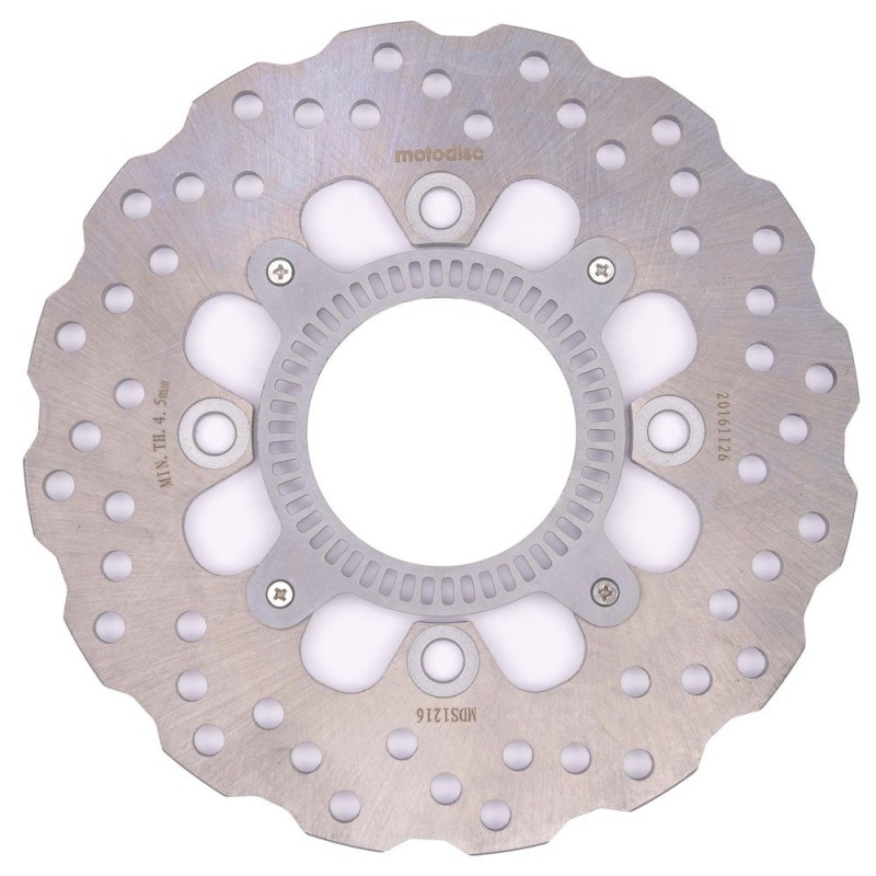 Disque de frein arrière 220 mm, plein, ondulé, avec ABS, Kawasaki  MD4164   MDS03089