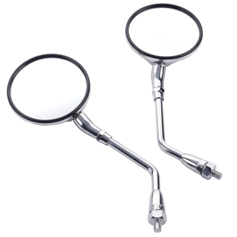 JEU DE RÉTROVISEURS UNIVERSELS CHROMÉS ROND 10 mm GAUCHE  STD  DROIT  STD   589510