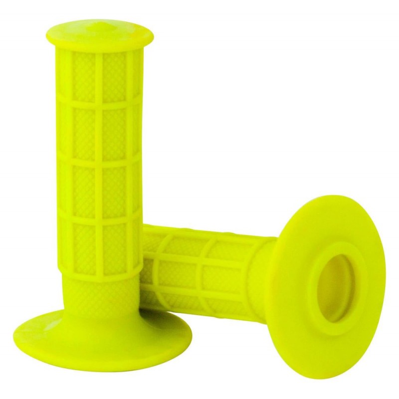 POIGNÉES MOTOCROSS JAUNE 22 MM GAUCHE 25 MM DROITE 115 MM