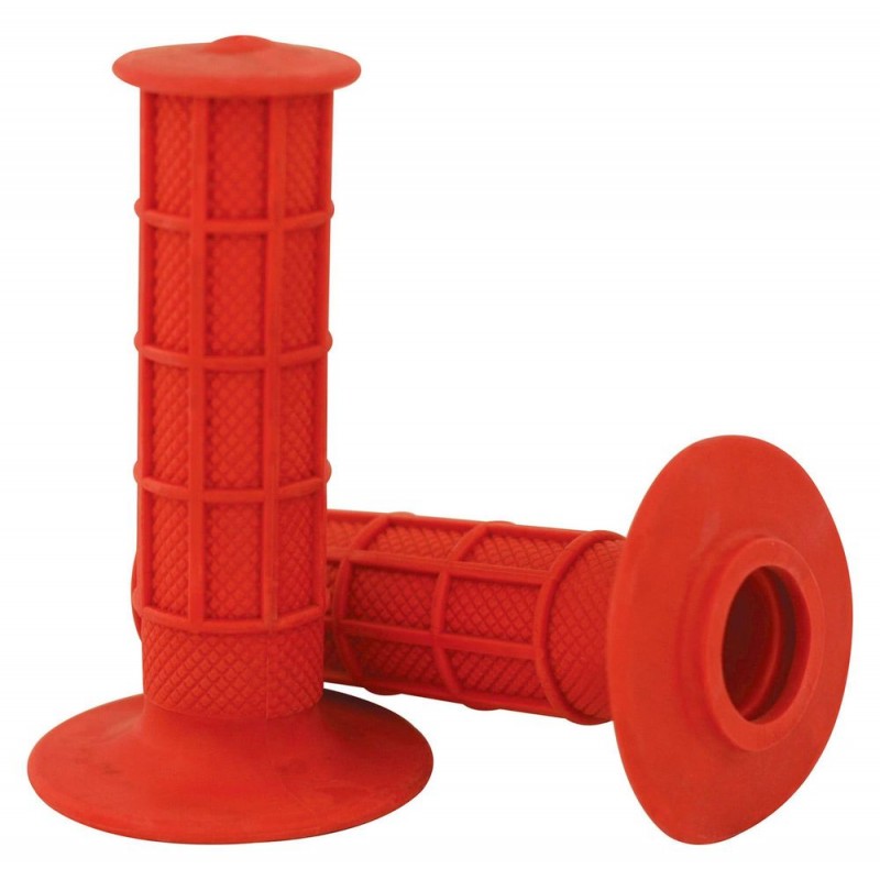 POIGNÉES MOTOCROSS ROUGES 22 MM GAUCHE 25 MM DROITE 115 MM