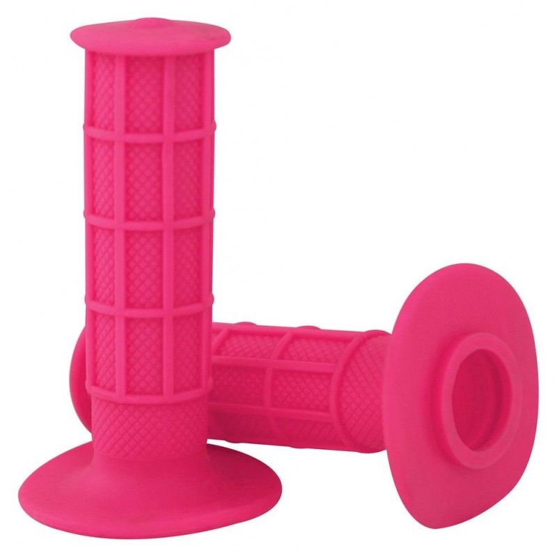 POIGNÉES MOTOCROSS ROSE 22 MM GAUCHE 25 MM DROITE 115 MM