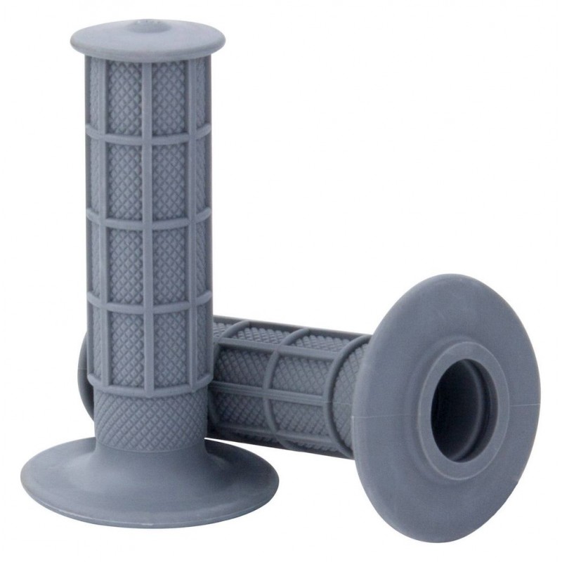 POIGNÉES MOTOCROSS GRISES 22 MM GAUCHE 25 MM DROITE 115 MM