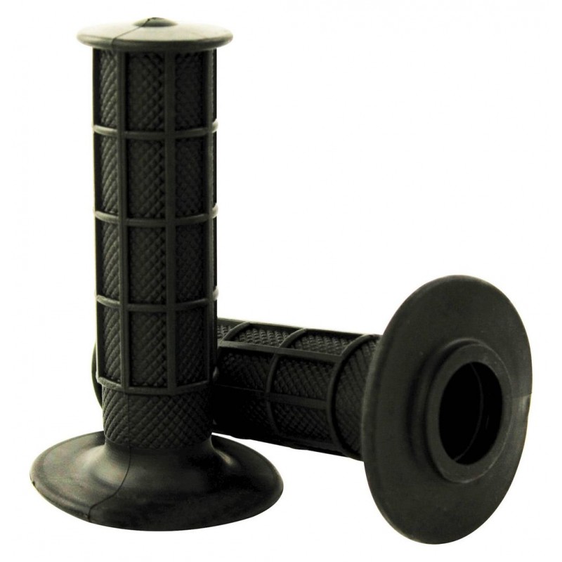 Poignées motocross noires 22 mm  gauche, droite, 25 mm , longueur 115 mm LONGUEUR