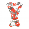 Protection de réservoir Spine camouflage urbain Rouge Blanc Gris
